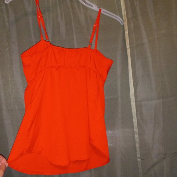 Hot Red Spaghetti Strap Empire Waist Top - Picture 2 of 5